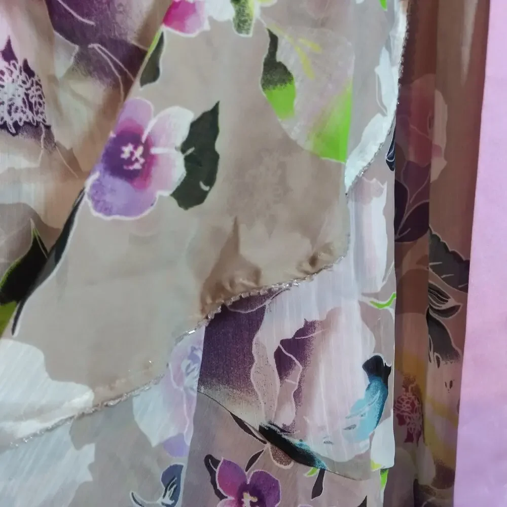 Badgley Mischka American Glamour Reversible Floral Wrap Maxi Skirt Size 1Xt